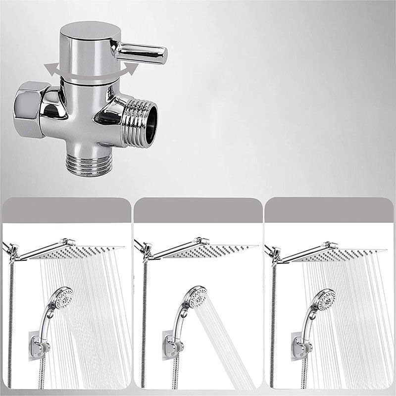 Stainless Steel 8 Inch Shower Set 5 Sprays Handheld Shower Head Shower Arm