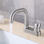 304 stainless steel center faucet bathroom single handle hot and cold sink faucet