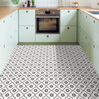Peel & Stick Vinyl Floor Lightly patterned vinyl floor with straight edge