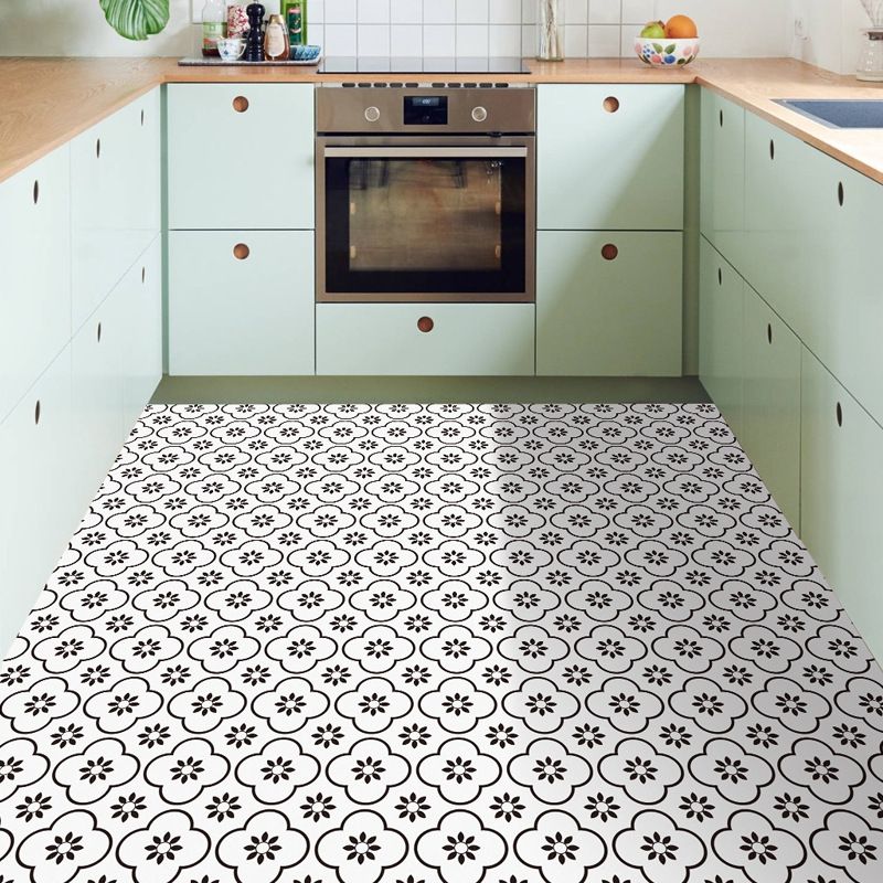 Peel & Stick Vinyl Floor Lightly patterned vinyl floor with straight edge