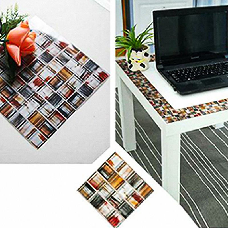 Square Mosaic Peel & Stick Tiles Waterproof Kitchen Splashback Tiles