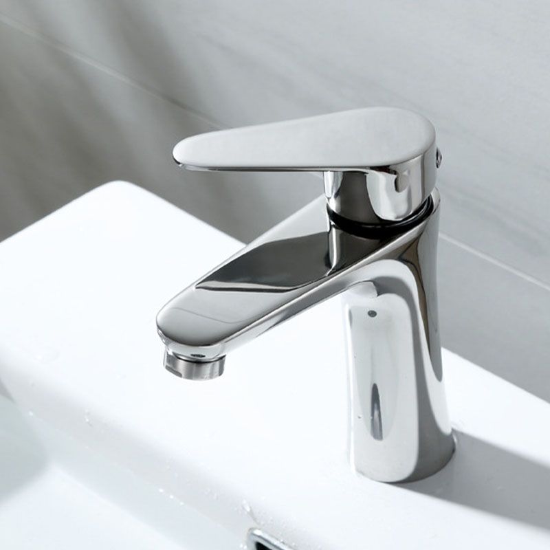 Contemporary Stainless Steel Sink Faucet Lever Handles Low Arc Sink Faucet