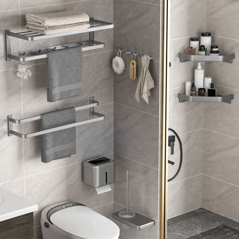 Modern Gray Bathroom Accessory Kit Paper Holder Bath Shelf Bathroom Hardware Set