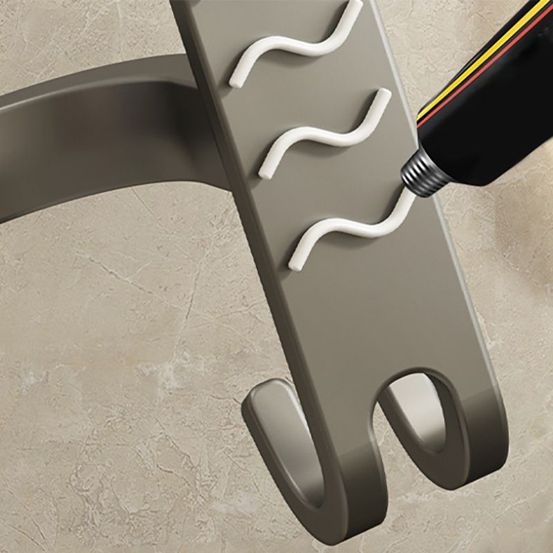 2-piece modern bathroom accessory set made of aluminum matte gray towel bar