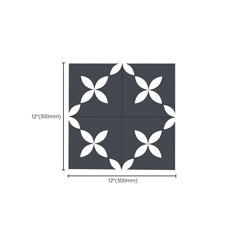 Square Indoor Vinyl Flooring Peel and Stick Floral Print Waterproof Vinyl Flooring