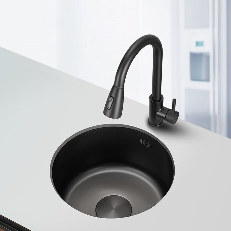 Kitchen Sink Round Single Bowl Color and Scratch Resistant Under-mounted Stainless Steel Kitchen Sink