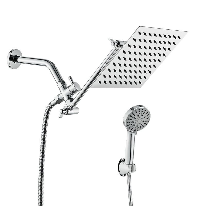 Wall Mounted Adjustable Shower Head Modern Square Metal Shower Head