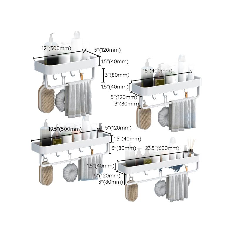 White 2-piece Bathroom Hardware Modern Bathroom Accessories Set, Bathroom Shelf