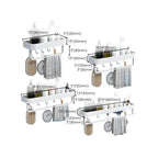 White 2-piece Bathroom Hardware Modern Bathroom Accessories Set, Bathroom Shelf