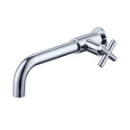 Glam Wall-mounted Bathroom Faucet Copper Single Handle Low Arc Basin Faucet for Bathroom