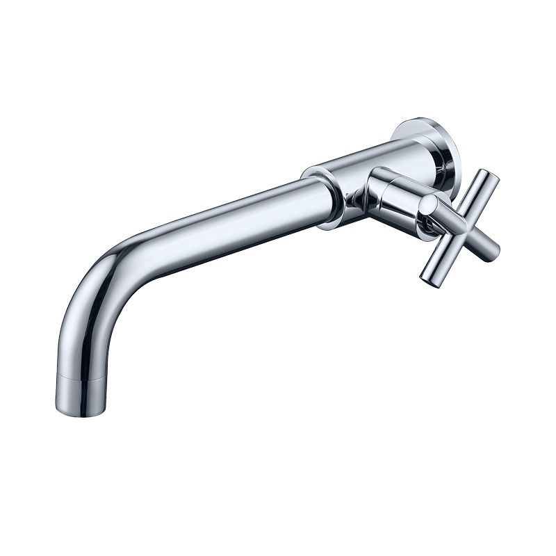 Glam Wall-mounted Bathroom Faucet Copper Single Handle Low Arc Basin Faucet for Bathroom