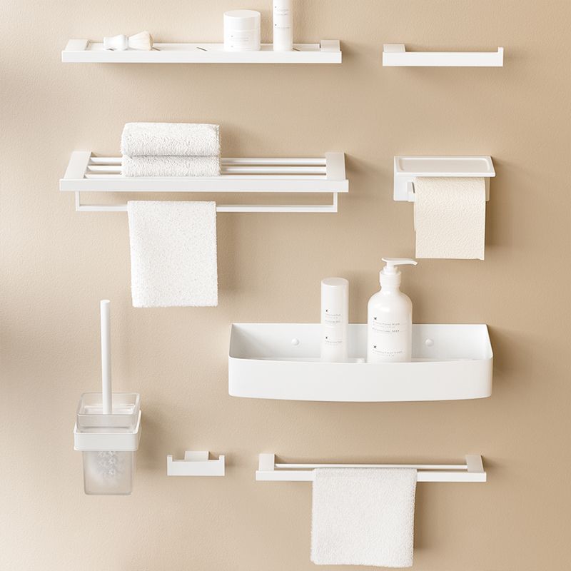 Modern White Bathroom Accessory Set Stainless Steel Bath Hardware Set