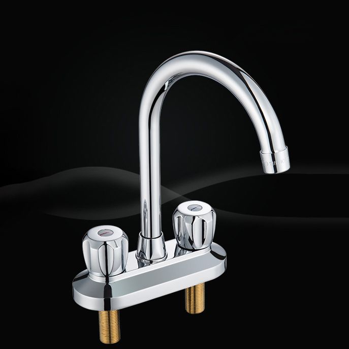 Modern Style Bathroom Faucet Dual Handle Faucet Swivel Spout Faucet
