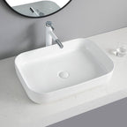 Contemporary Bathroom Sink Porcelain Rectangular Vessel Sink Sink Only