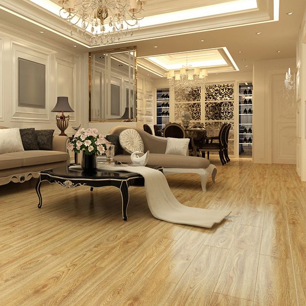 Brown Laminate Flooring Scratch Resistant Natural Oak Laminate with Click Lock