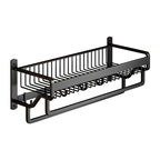 Matt Black 2-piece modern bathroom accessories as a single item or as a set with bath shelf