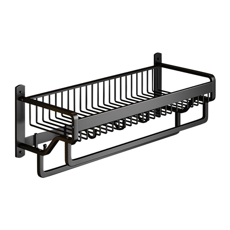 Matt Black 2-piece modern bathroom accessories as a single item or as a set with bath shelf