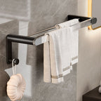 Mattes Black Bathroom Hardware Set Metal & Acrylic Bathroom Shelf/Towel Holder/Bathrobe Hook