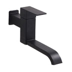 Contemporary Wall Mounted Bathroom Faucet Lever Handles Low Arc Swivel Brass Faucet