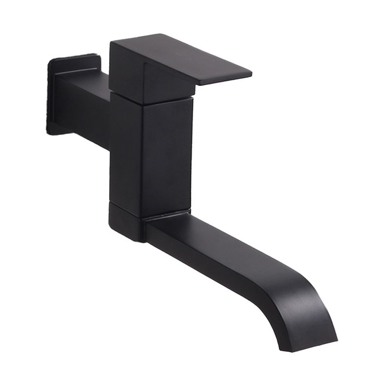 Contemporary Wall Mounted Bathroom Faucet Lever Handles Low Arc Swivel Brass Faucet