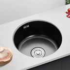 Single Bowl Kitchen Sink Round Stainless Steel Sink with Drain Strainer Kits