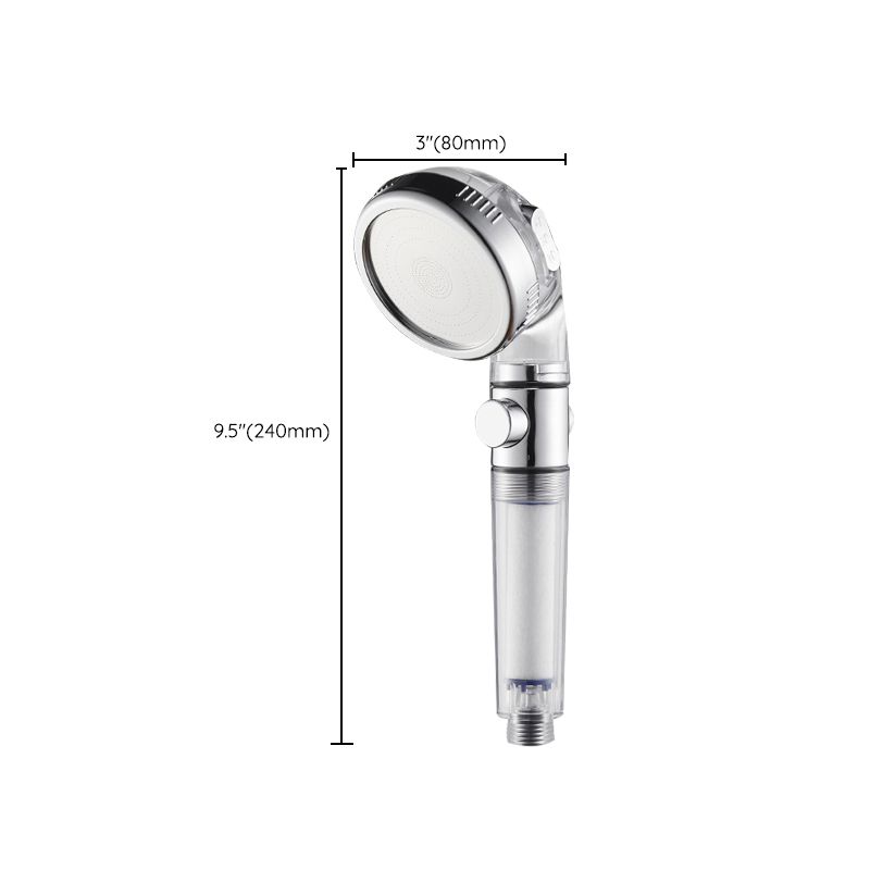 Modern Handheld Shower Head Round Filter Ball Spray Head in Silver