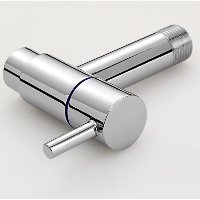 Contemporary Wall-Mounted Bathroom Faucet Single Hole Low Arc Solid Brass Circular Faucet