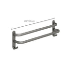 2-piece modern bathroom accessory set made of aluminum matte gray towel bar