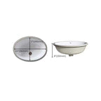 Modern Under-mount Sink Oval Porcelain with Pop-Up Drain Sink