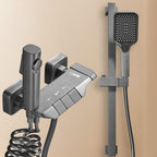 Wall-mounted shower system Gray Adjustable spray pattern Lever handle Shower hose Shower set