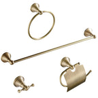 Metal Bathroom Set 4-Piece Traditional Style Gold Bathroom Hardware Set