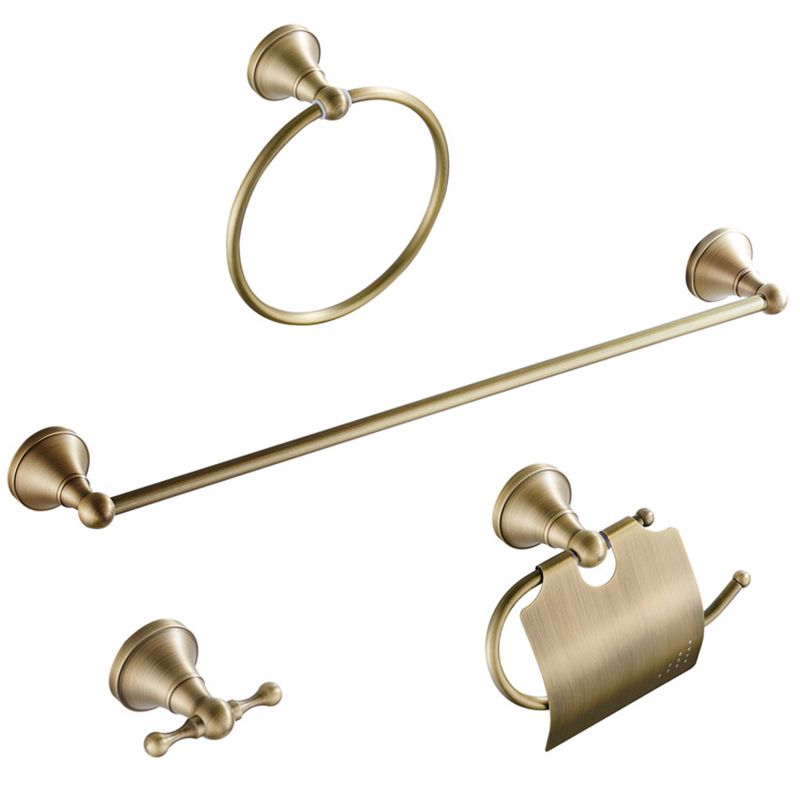 Metal Bathroom Set 4-Piece Traditional Style Gold Bathroom Hardware Set