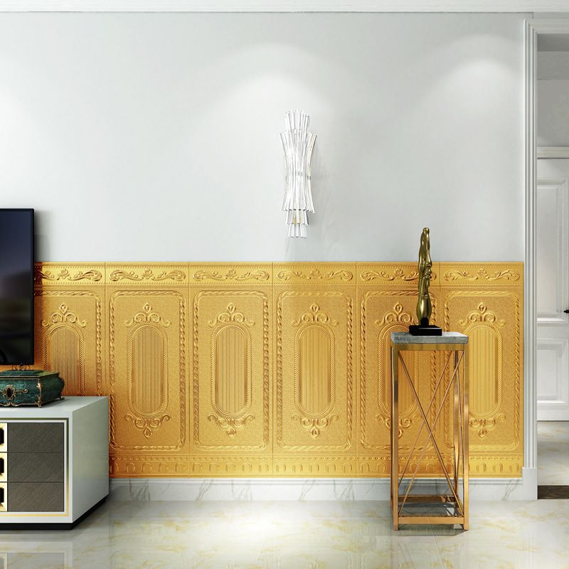 Glam Style Wall Cladding Living Room Peel and Stick 3D Embossed Waterproof Wall Cladding