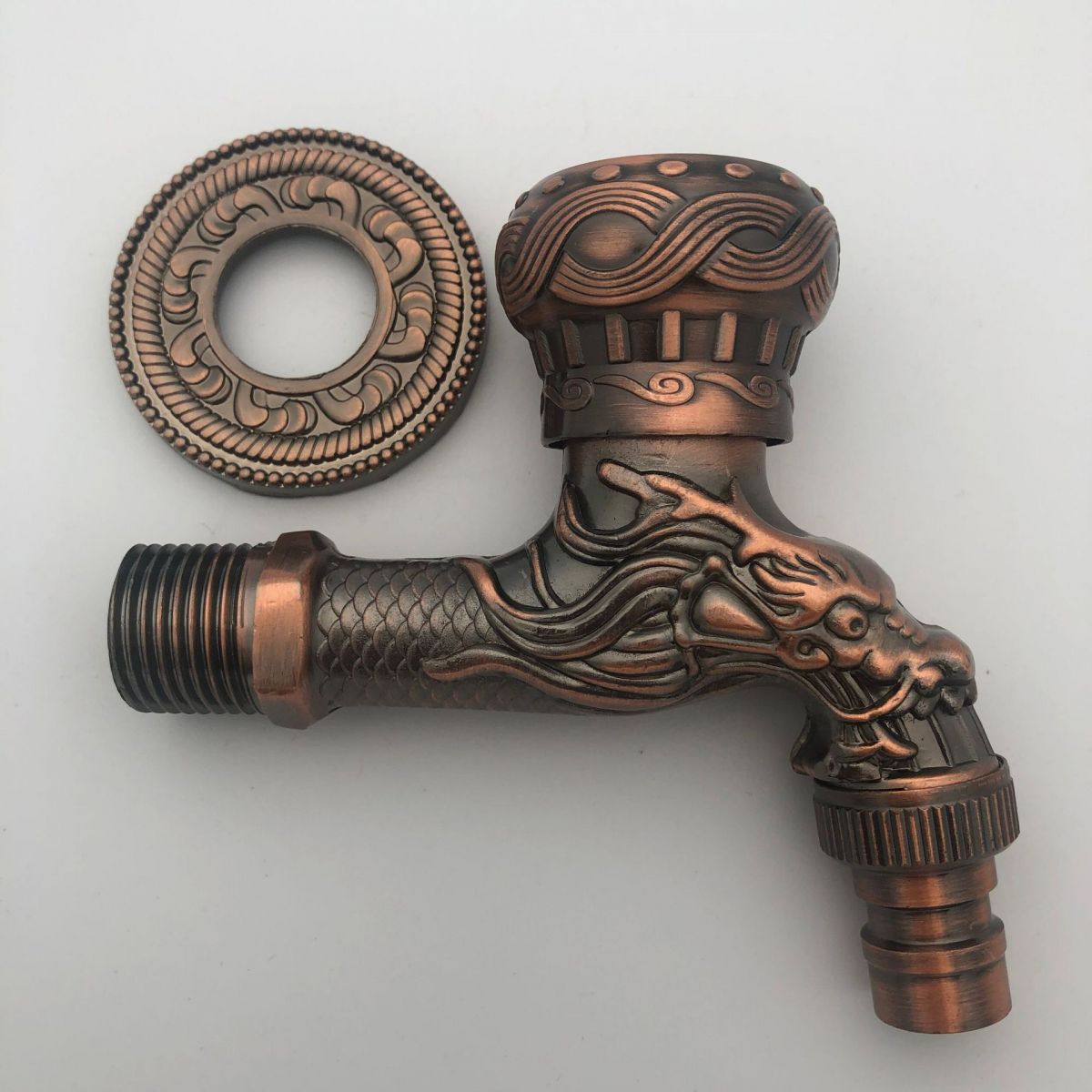 Vintage Classic Basin Mixer Zinc Single Lever Dragon Engraving Wall Mounted Tap