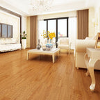 Smooth PVC Flooring Peel and Stick Wood Look Rectangular Vinyl Floor