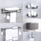 Matt gray bathroom accessory set bathroom shelf/towel holder & paper holder included