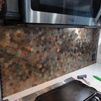 Modern Tile-Peel & Stick Metal Mosaic Tile Hexagon Peel & Stick Subway Tile