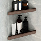 7-piece bathroom accessory set metal bath set with wood accents