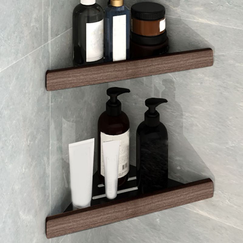 7-piece bathroom accessory set metal bath set with wood accents
