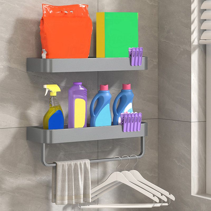 Modern Grey 2-piece Bathroom Accessory Set, Matte Grey, Bathroom Shelf