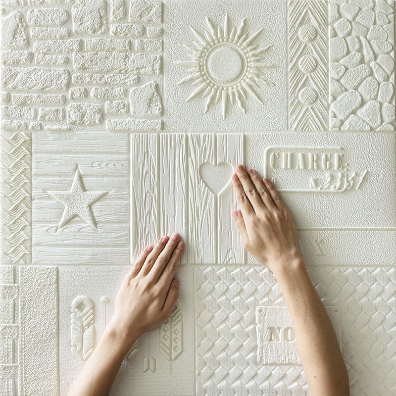 Peel and Stick Wall Ceiling 3D Embossed Wall Covering with Waterproof