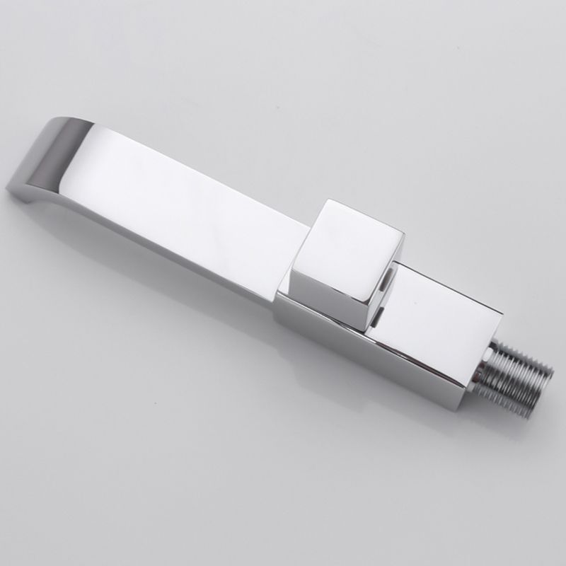 Contemporary Wall Mounted Bathroom Faucet Handle Knob Solid Brass Square Faucet
