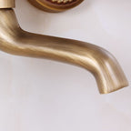 Traditional Wall-Mounted Metal Bathtub Filler Double Handles Waterfall Bathtub Faucet Trim