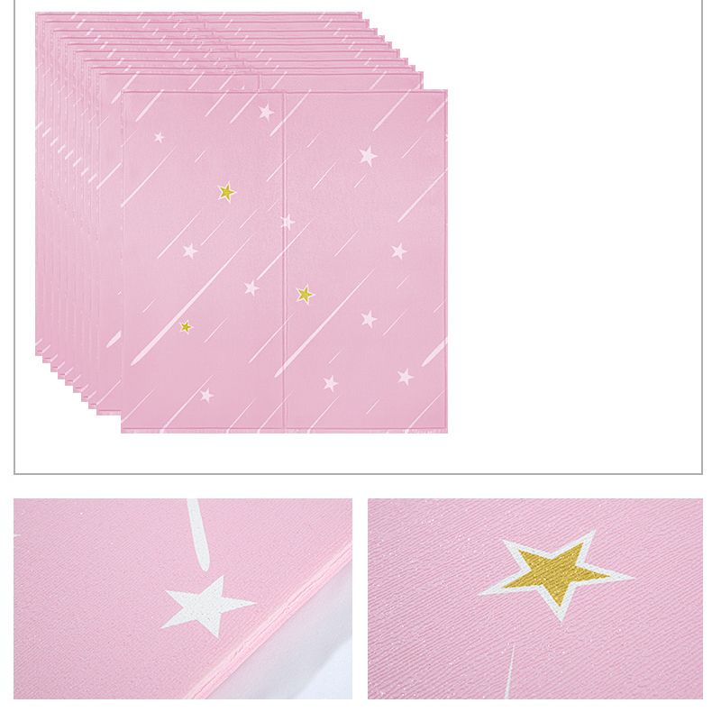 Contemporary Wall Ceiling Cartoon Print Peel and Stick Waterproof Wall Panel
