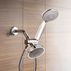 Silver Round Fixed Shower Head Modern Style Wall Mount Shower Head