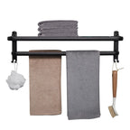 Modern Aluminum Bathroom Accessory Set Matte Black Bathroom Shelf/Towel Holder/Paper Holder