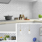 Fish scale Peel & Stick field tile square plastic Peel & Stick mosaic tile