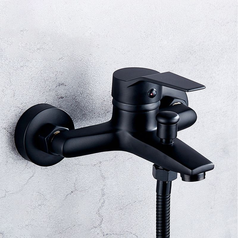 Brass Wall-Mounted Shower System Single Handle Shower with Lever Handle