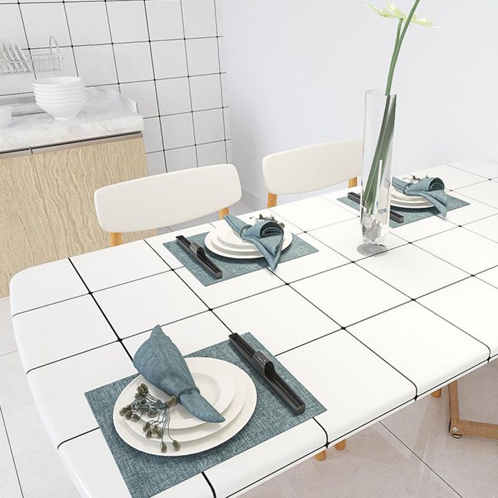 White Peel & Stick Tile Mirror Plastic Grid Wallpaper for Kitchen and Bathroom