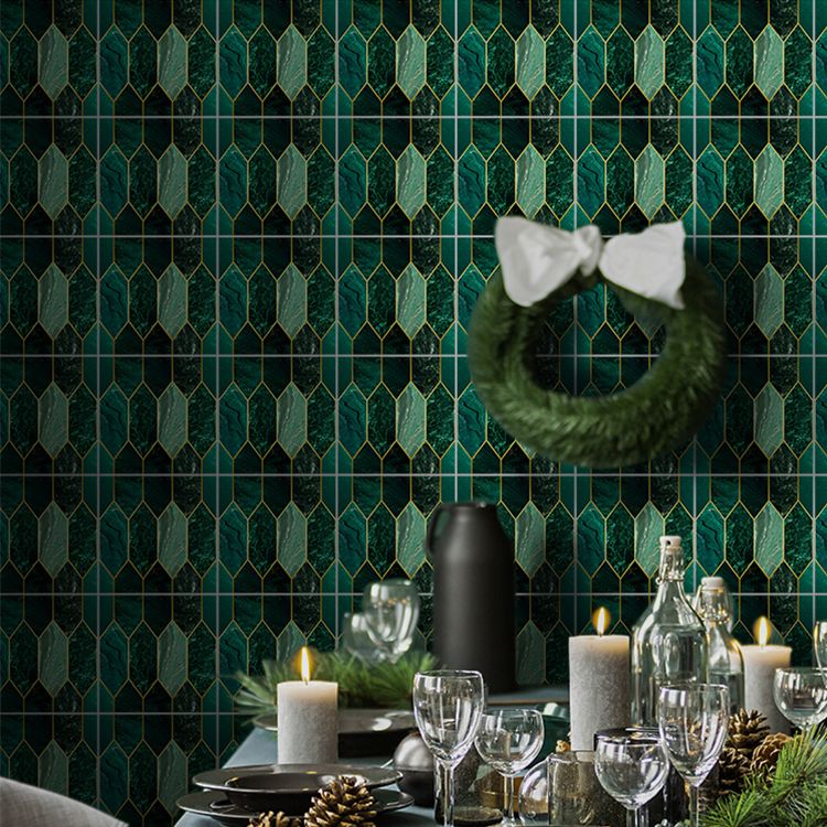 Polygon Peel and Stick Splash Guard Tile PVC Mosaic Peel and Stick Tile for the Kitchen